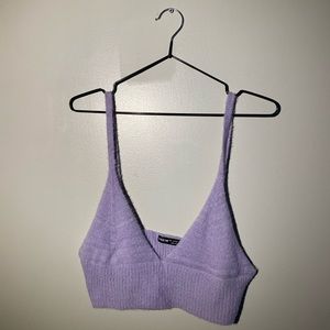 FUZZY Purple Bra Crop Top from Shein